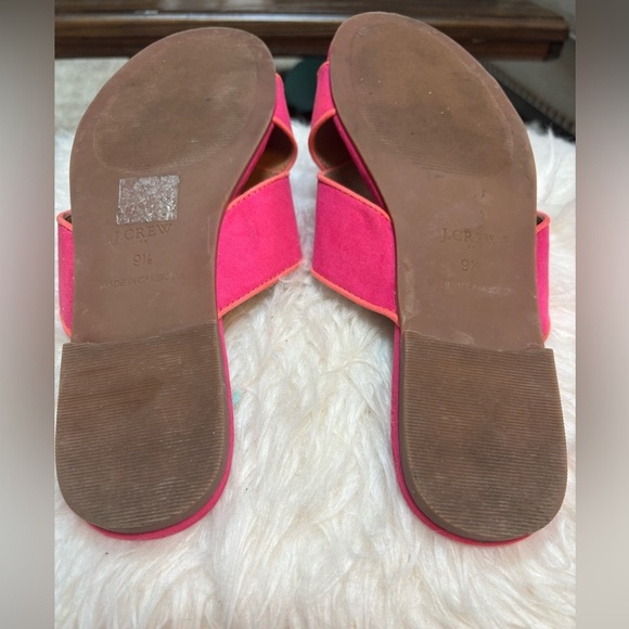 J. CREW PINK SUEDE SLIP ON CRISS-CROSS STRAP SUMMER TRAVEL FLAT SANDALS SZ 9.5💕 - Picture 5 of 9